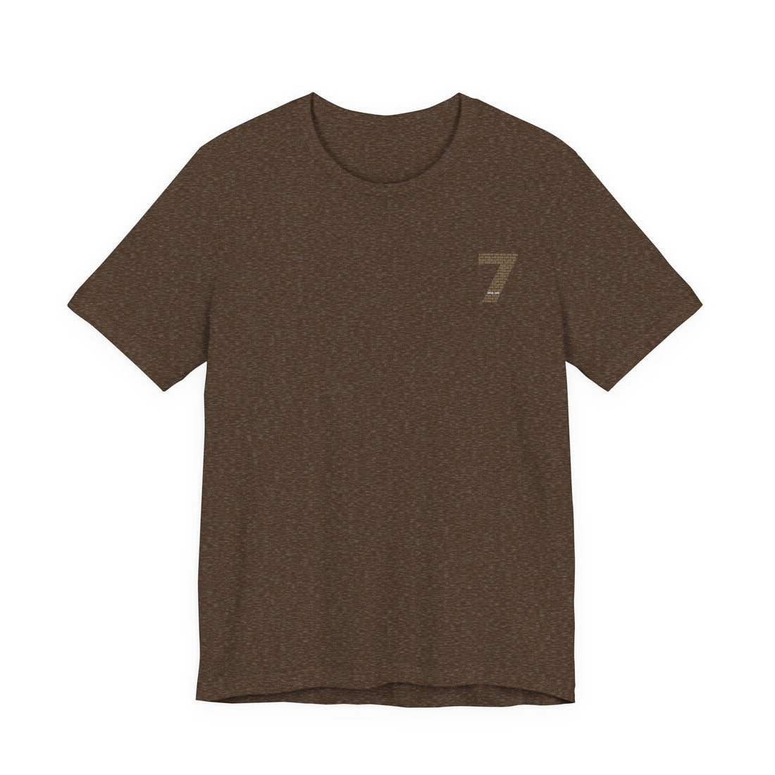 T-shirt imprimé motif texte numéro 7 | T-shirt imprimé typographie minimale au dos